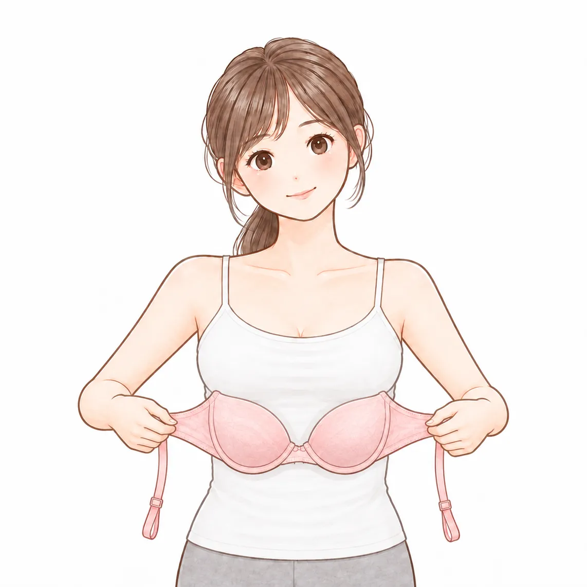 ②くるっと回して、ホックを背中へ