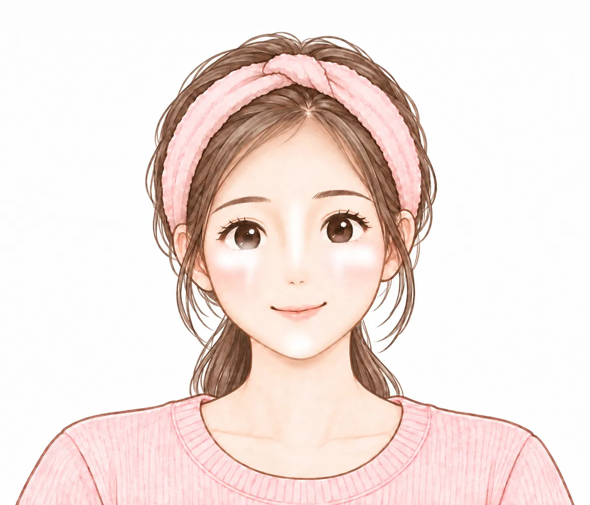 ハイライトを入れる場所。ほおの高い所、目の下、鼻すじ、あごの先
