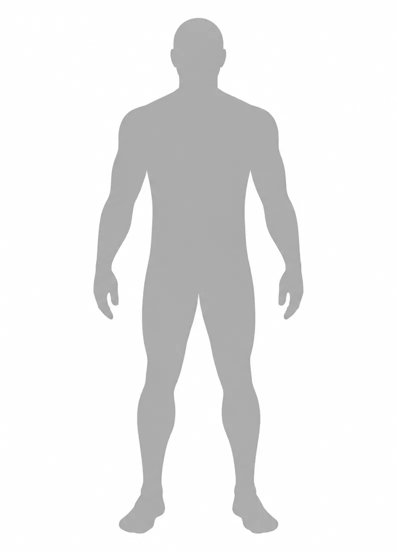 男性:逆三角形