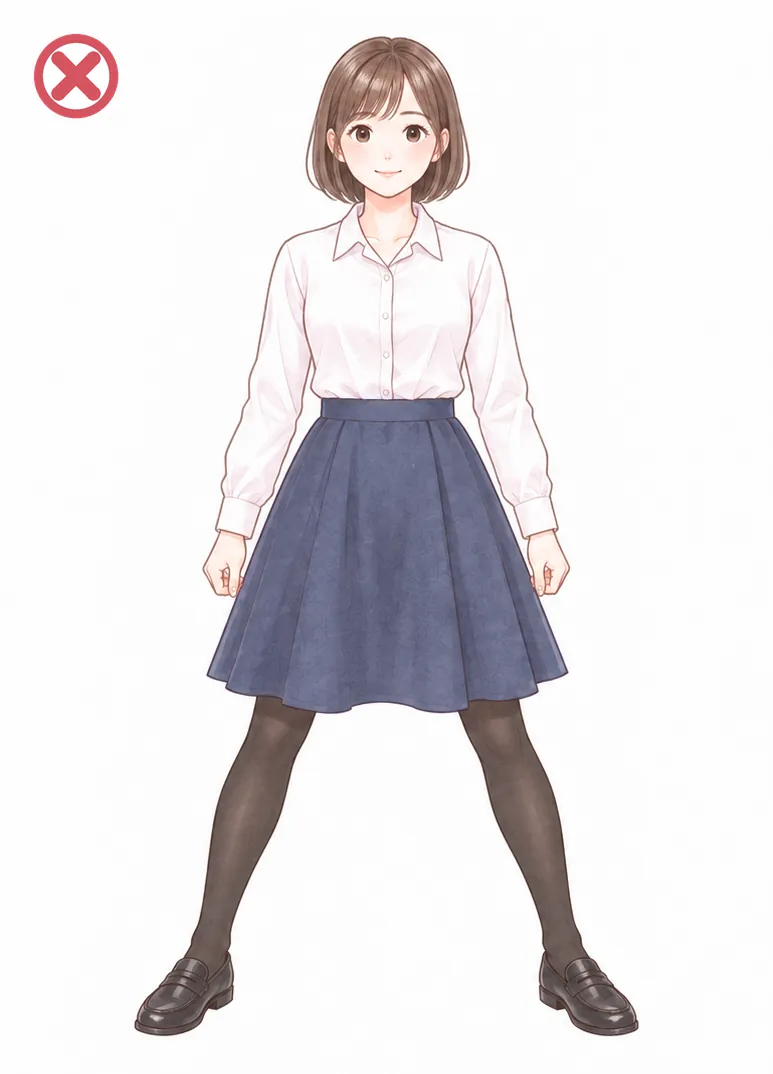 男性に多い立ち方