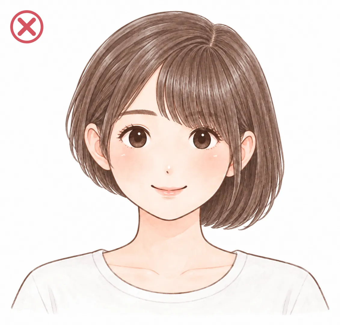 まちがい:ずれている
