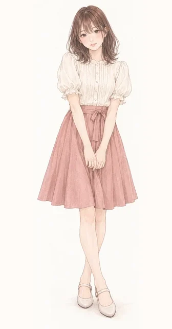 トップス+スカート