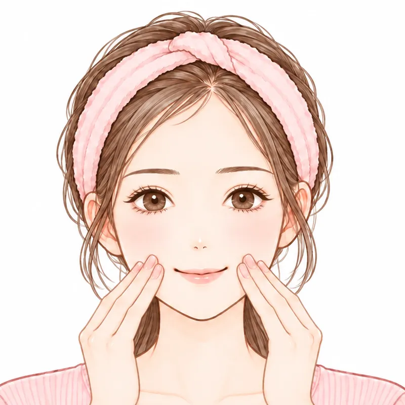 ②口のまわりまで、うすく広げる